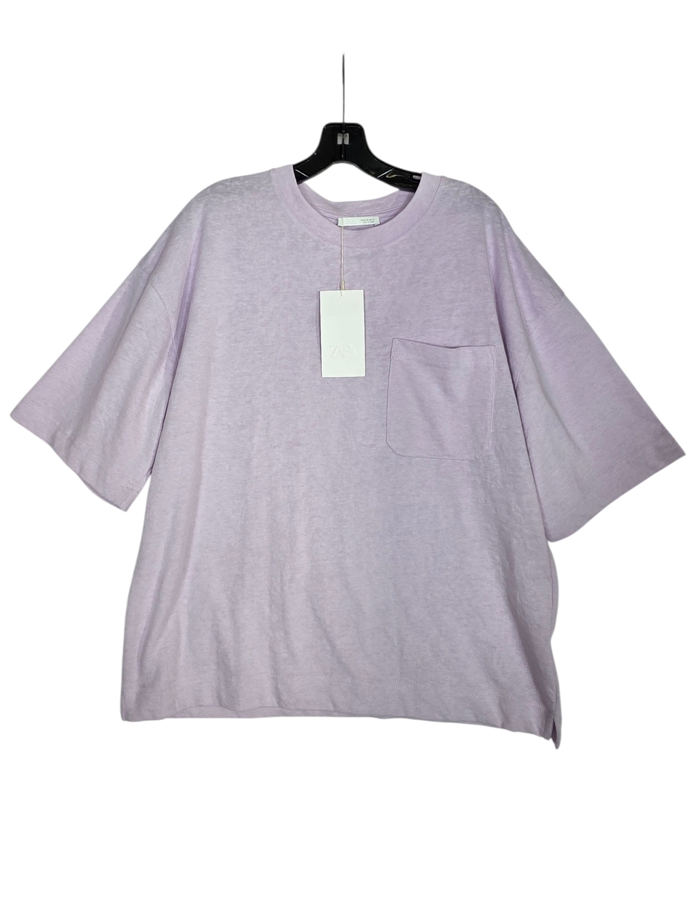 Zara Lavender Crewneck Pocket Tee